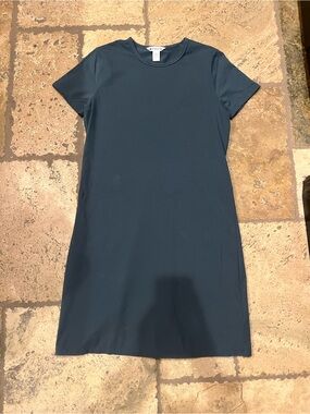 Athleta Slate Blue Short Sleeve Casual Shift Dress